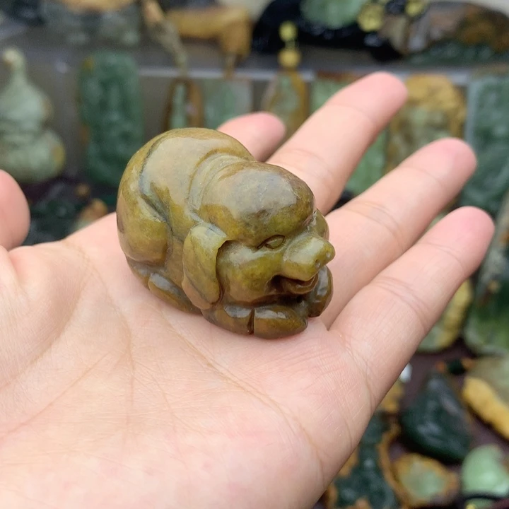 岫岩河磨玉（透闪石质玉）未镶嵌手把寂*