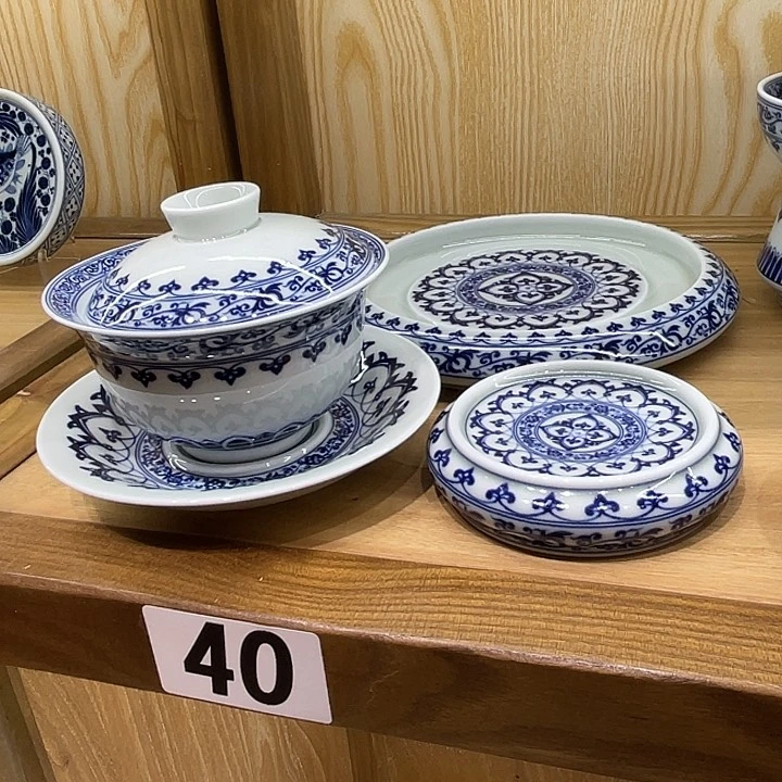 时***者宝相三件套盖碗壶承盖置