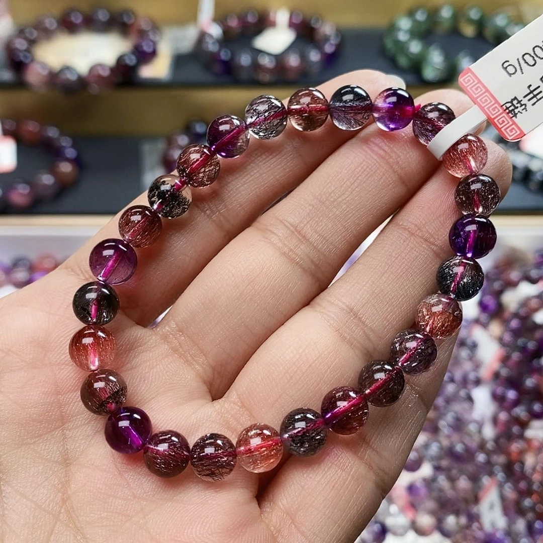 未镶嵌手链水晶黑加仑超七7m+ K160