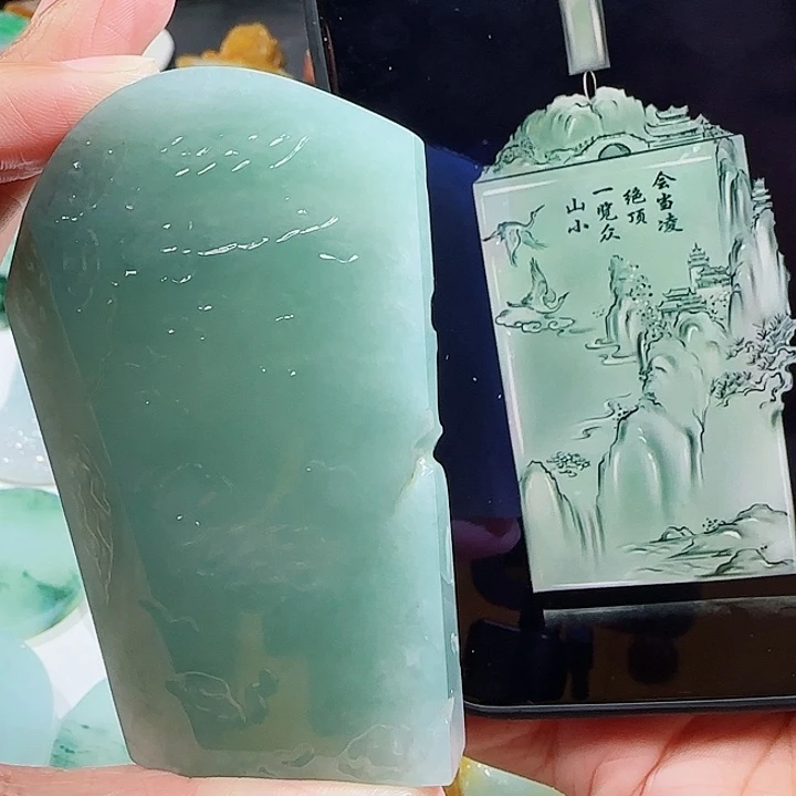 定制翡翠未镶嵌翡翠挂件