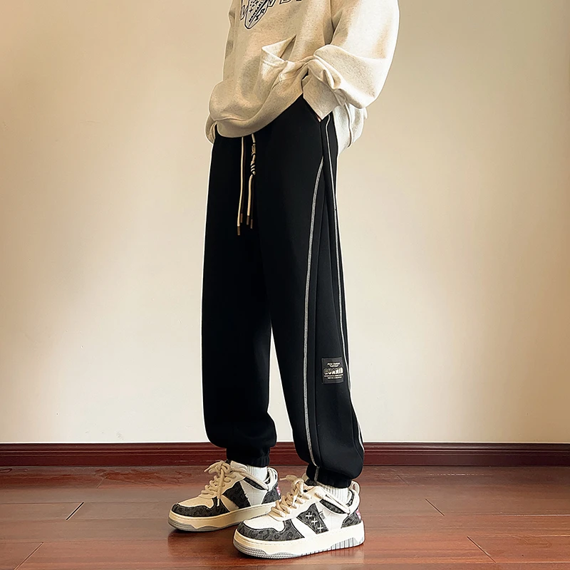 青少年秋季华棉百搭束脚休闲裤宽松运动裤学生时尚卫裤帅气裤子男