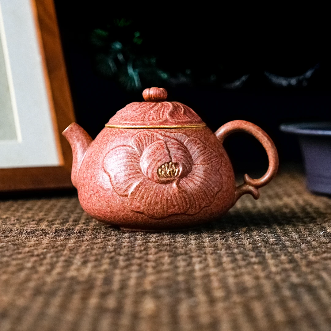 【灰念】 珊瑚红十二花神-牡丹壶梵田里底款  125ml（灰念梵田0580）