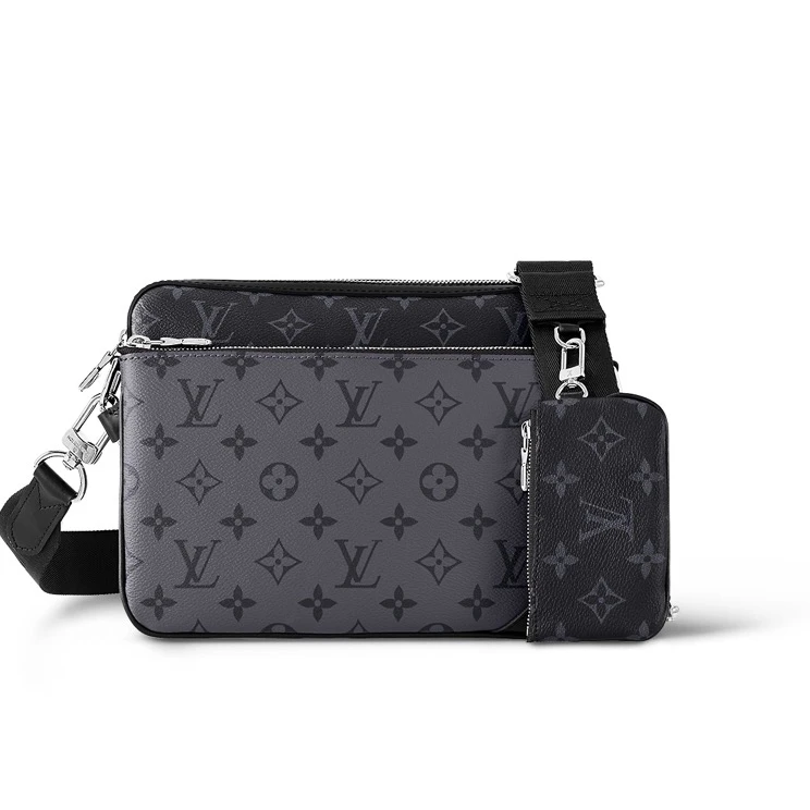 99新 LV 99新LV黑武士Trio三合一5332邮差包斜挎包男包芯片款