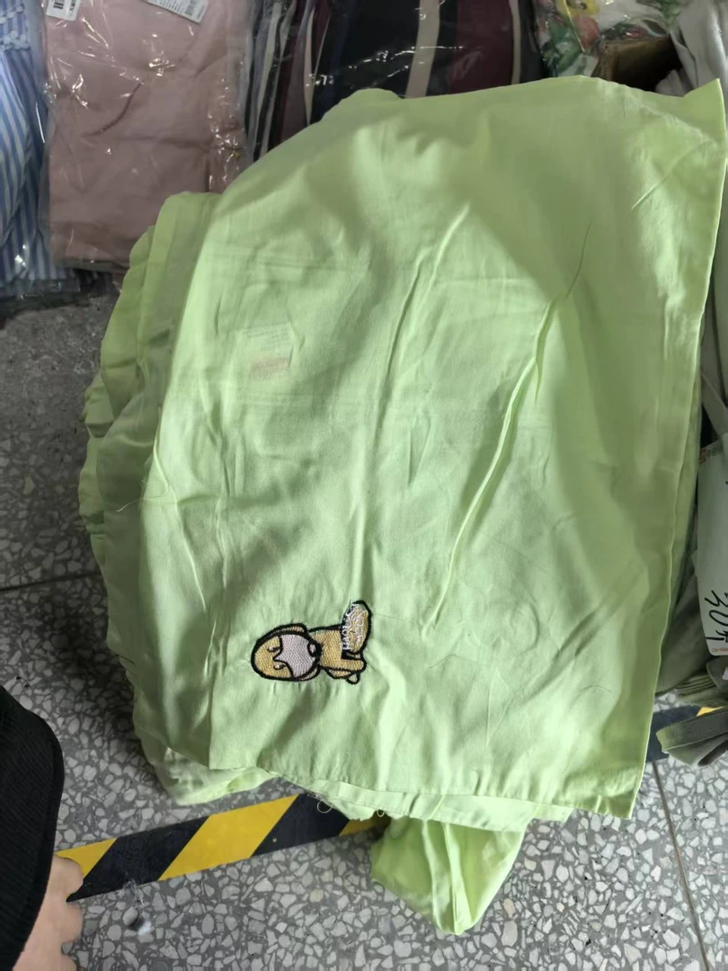 《厚广家》3楼35×50绿色全棉小狗绣花枕套 发2对