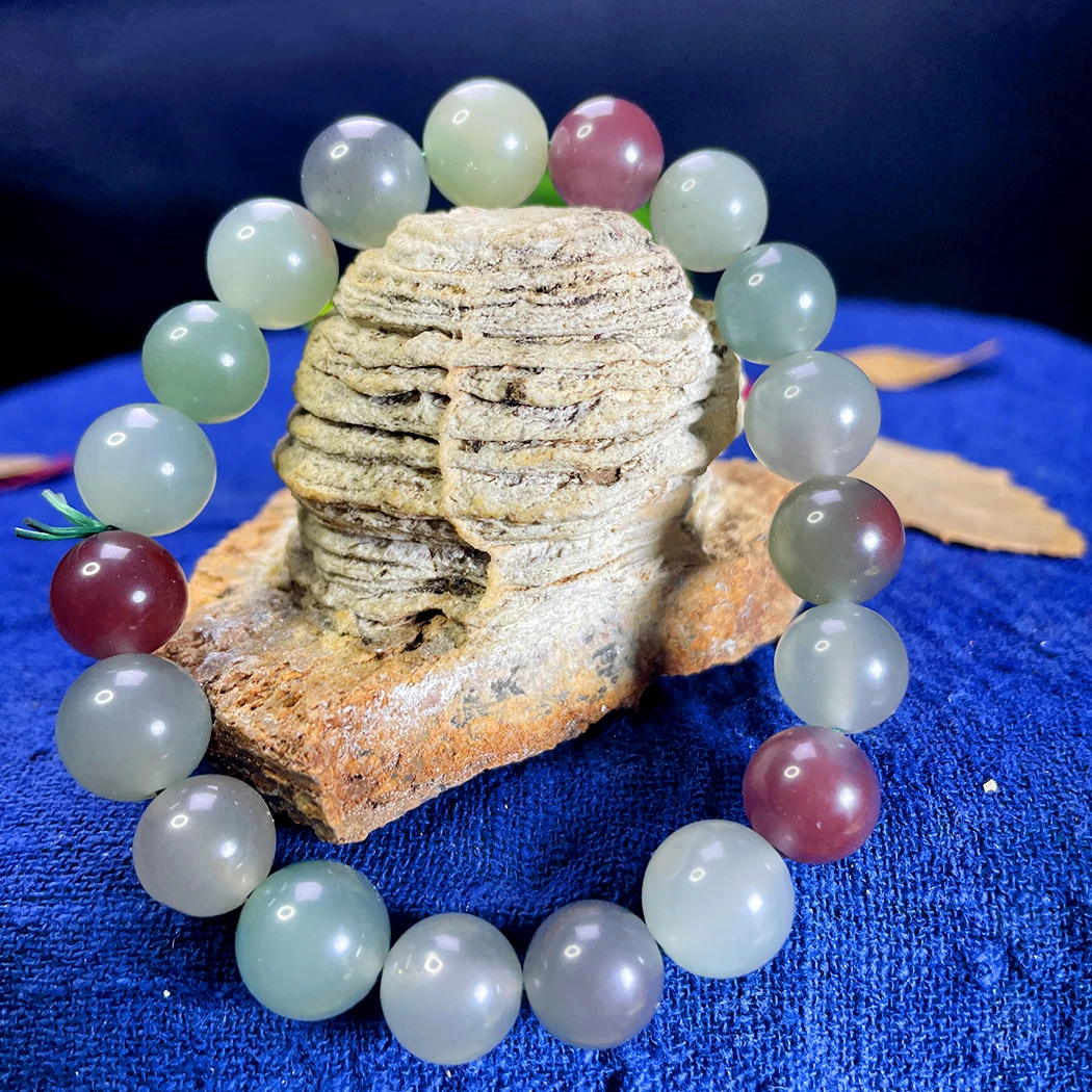 天然秦紫玉手串珠子单圈手串