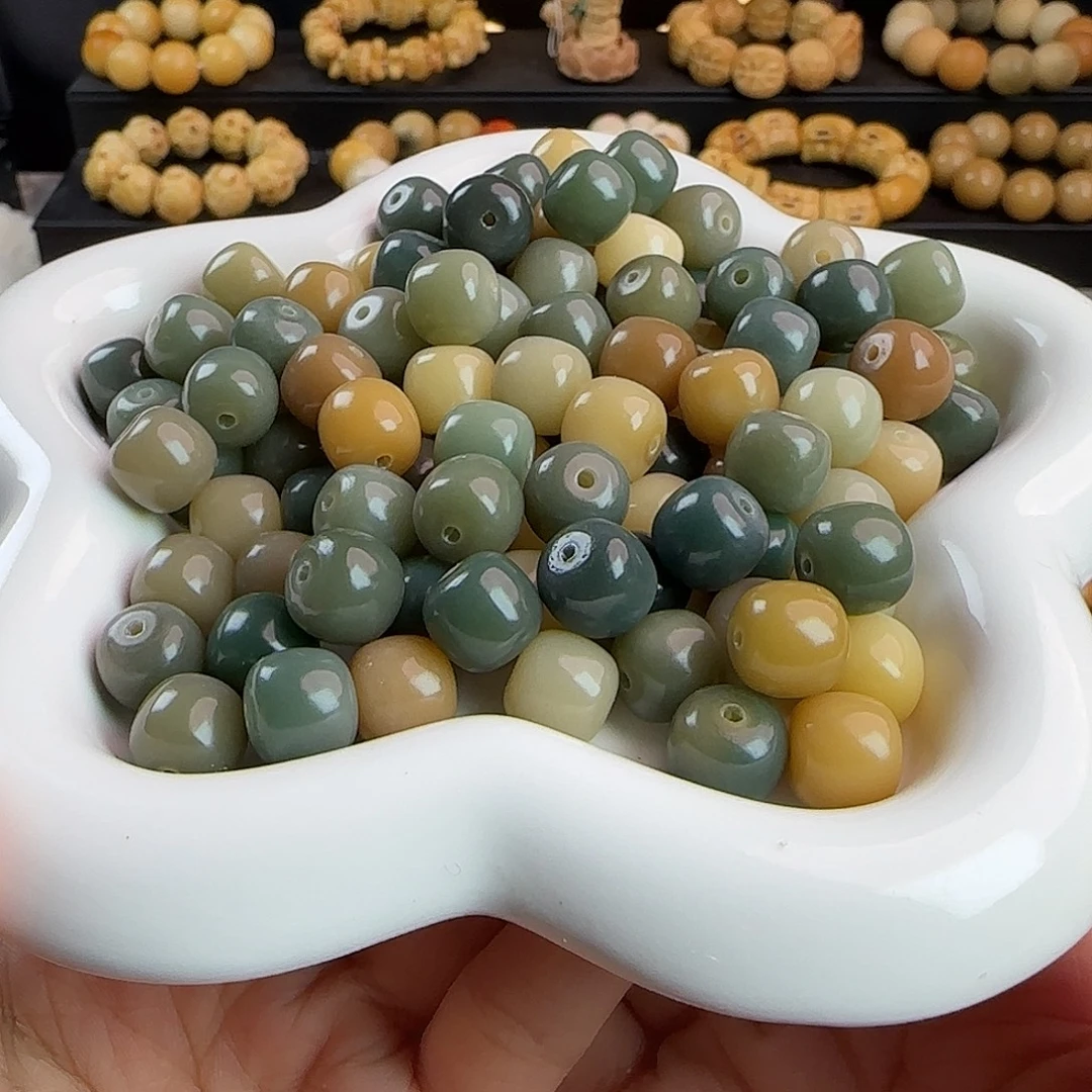 菩提根/象牙果手串卡11海盐蓝多宝桶1000颗