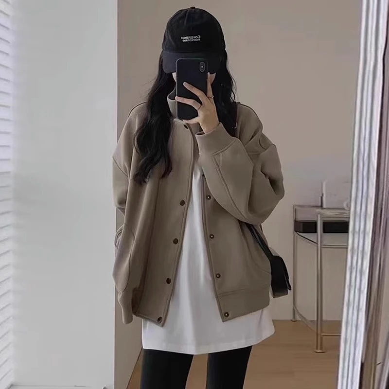 【粉丝专享】灰色卫衣外套女秋冬季新款爆款初秋美式复古宽松上衣