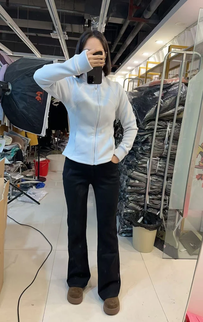 加绒改版微喇透芯黑牛仔裤新款时尚牛仔长裤 8019