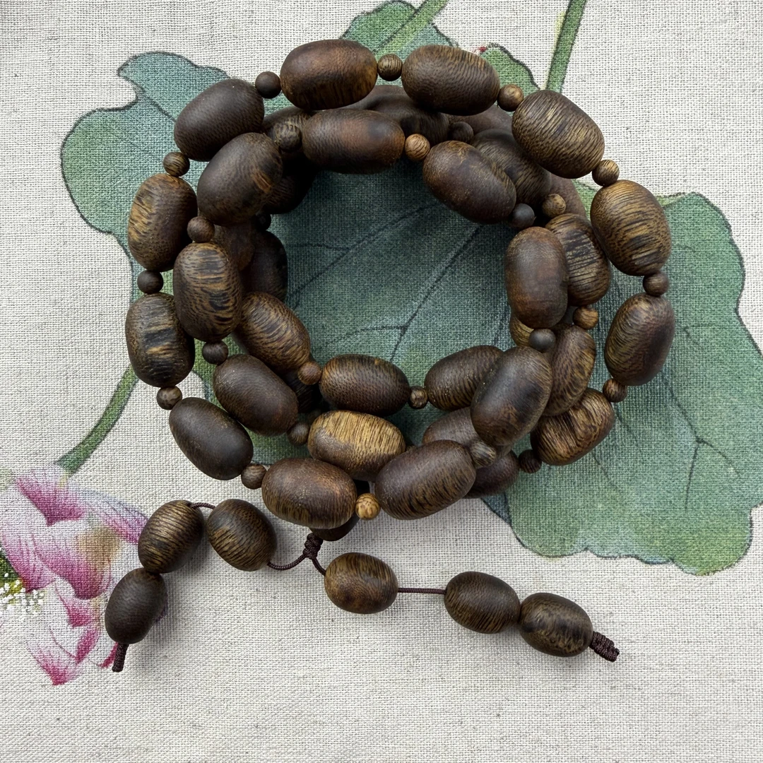 沉香【才哥沉香】奇楠沉香糖结留疤随型珠多圈46克 仅1条