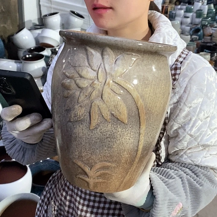 紫砂花盆正品口20高25