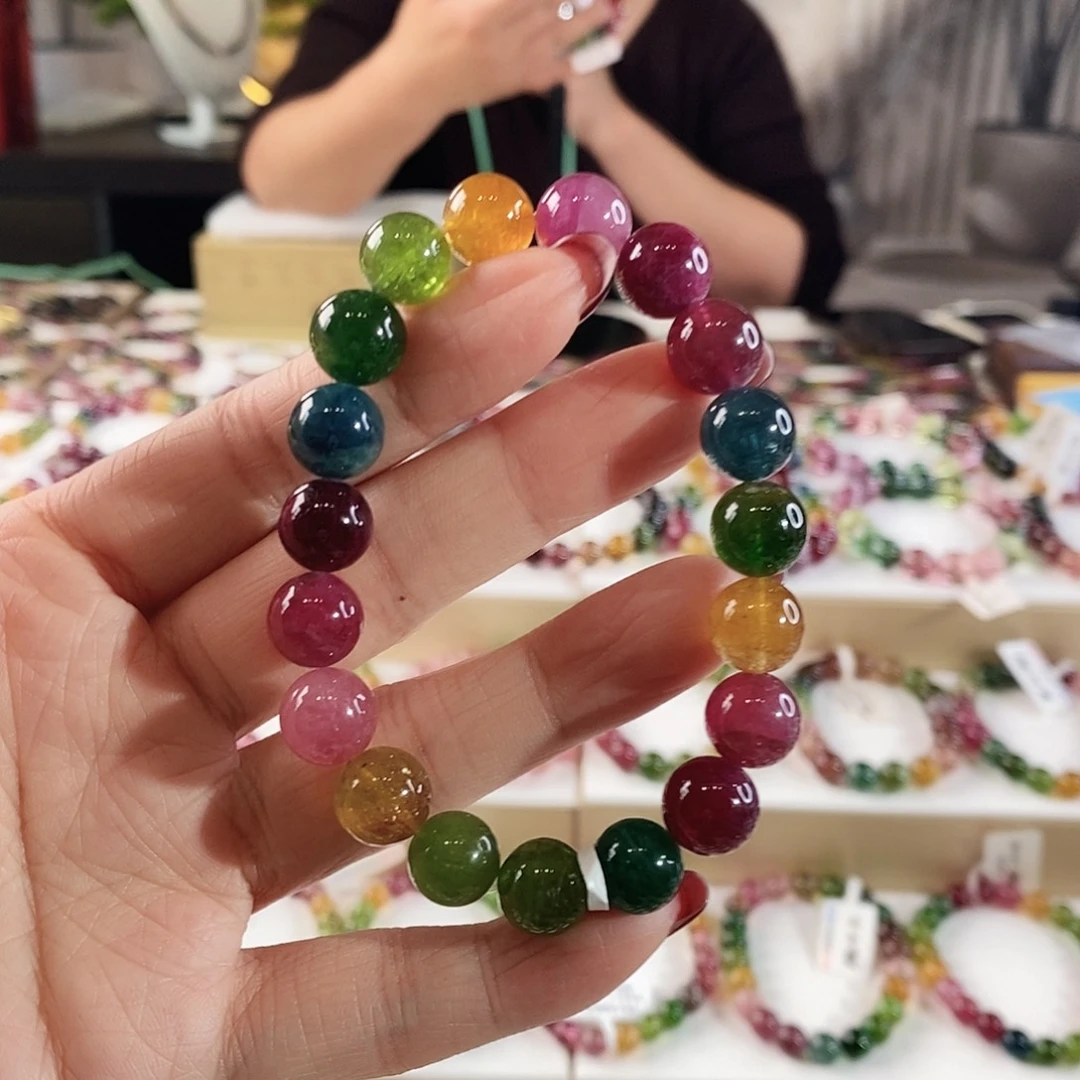 碧玺手串未镶嵌G2479单圈颜色微差