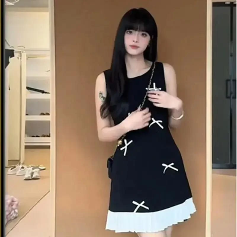 立体蝴蝶结气质显瘦收腰连衣裙连衣裙小个子设计感圆