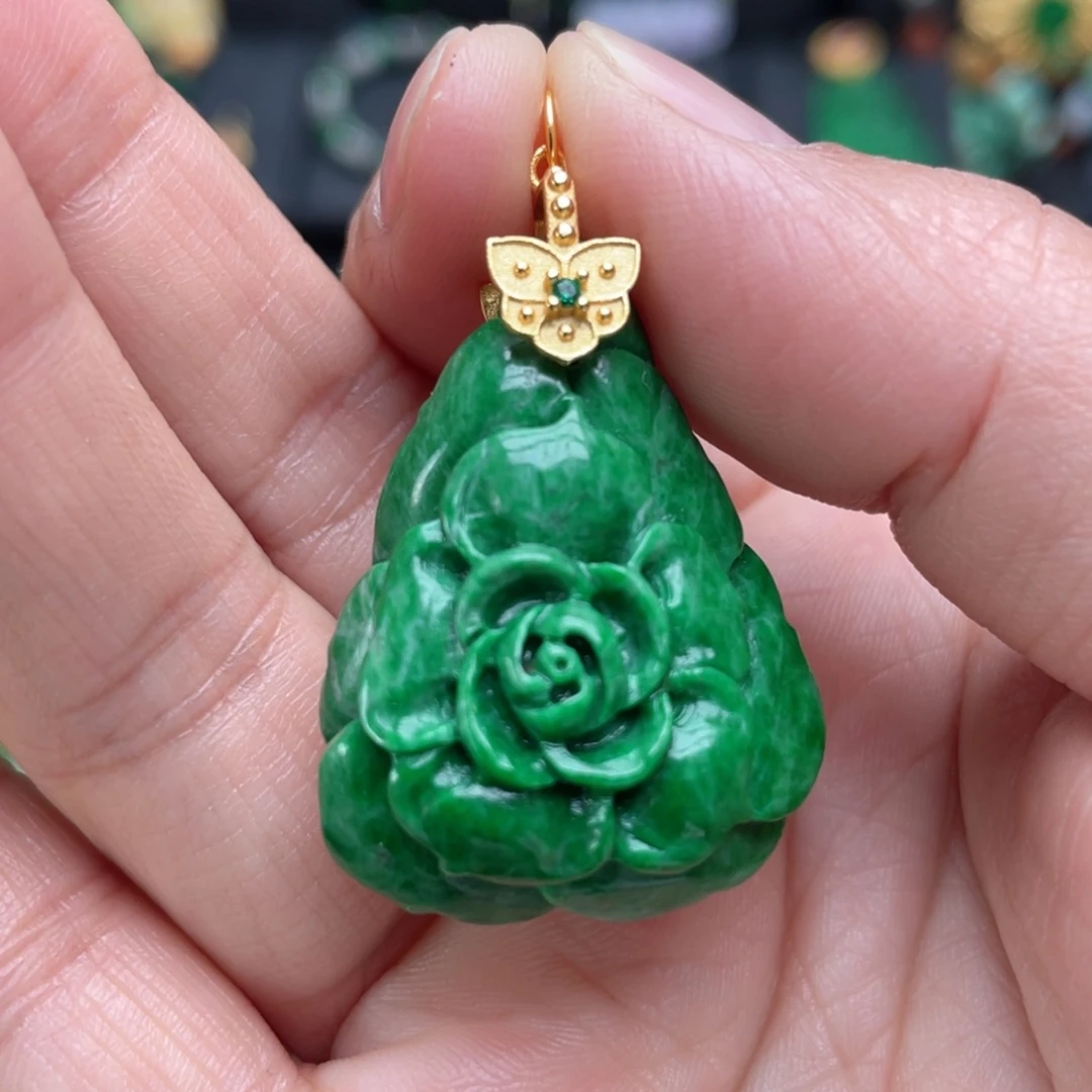 翡翠银S925镶嵌颈饰