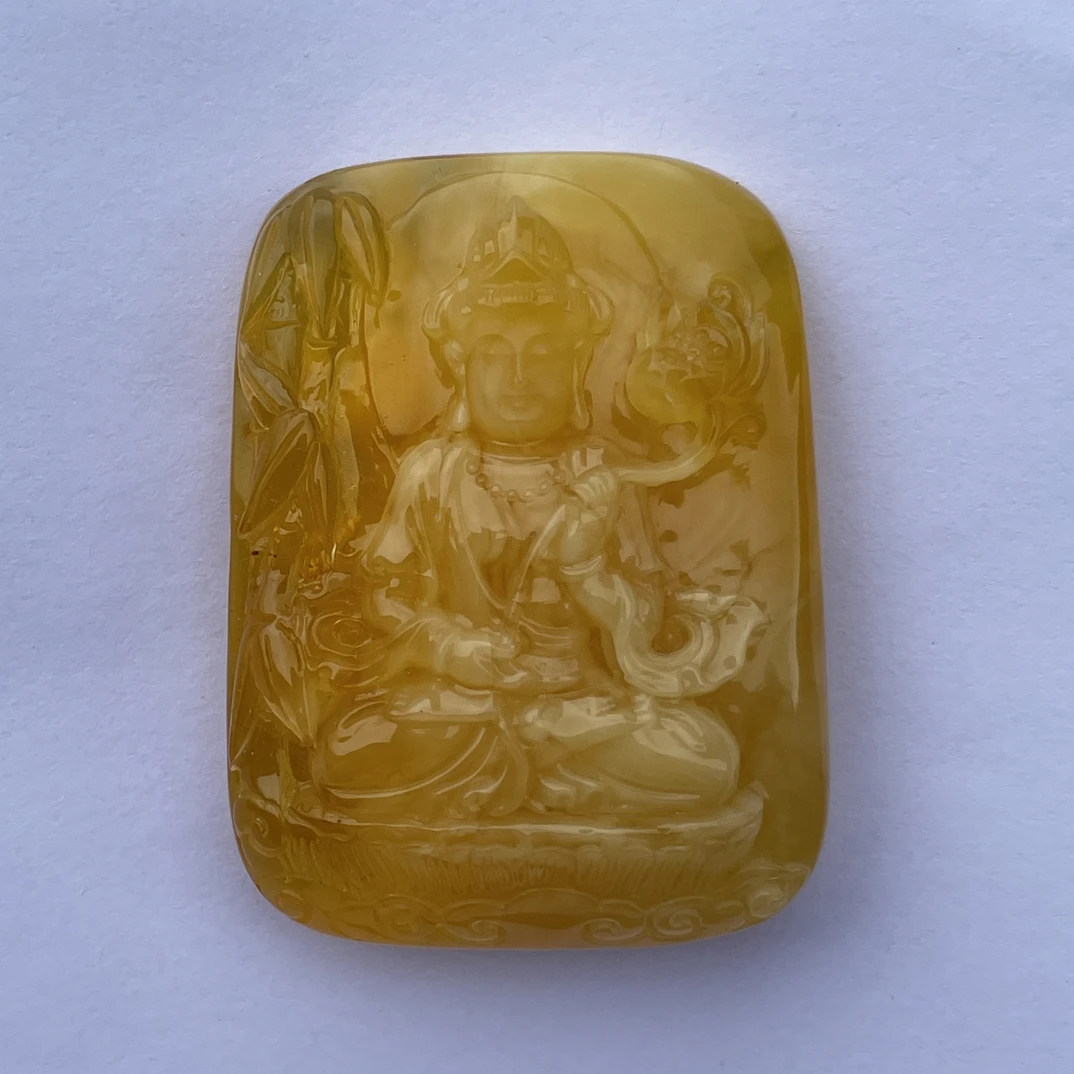 蜜蜡观音吊坠方牌24.91g53.5/40.3/16.9㎜