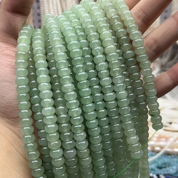 未镶嵌玛瑙/玉髓珠宝半成品一条8mm左右东陵玉算盘珠