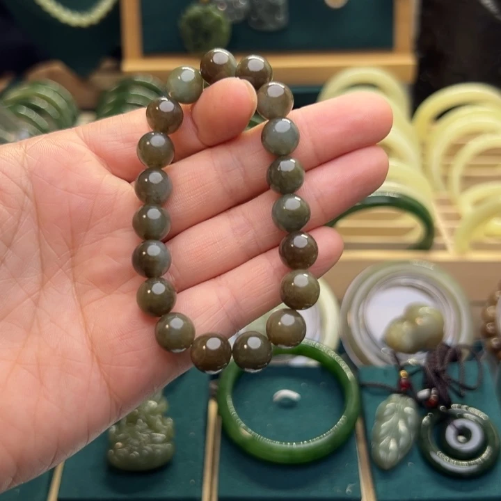 和田玉手链未镶嵌且末蓝卡10多样性发一