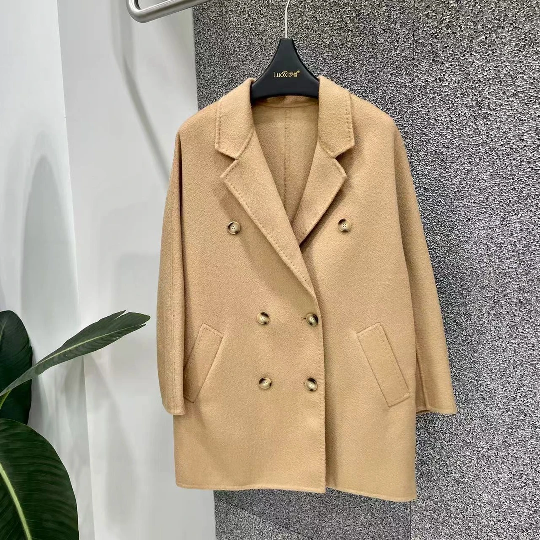 Luoxi/罗皙外套西装气质时尚毛呢中长款双面呢秋冬2014