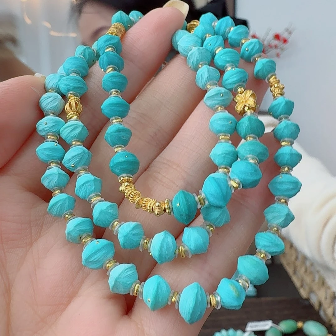 依***瞳绿松石18K金镶嵌珠宝奇石