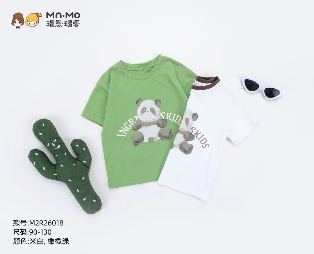 26018橄榄绿熊猫乐园短袖