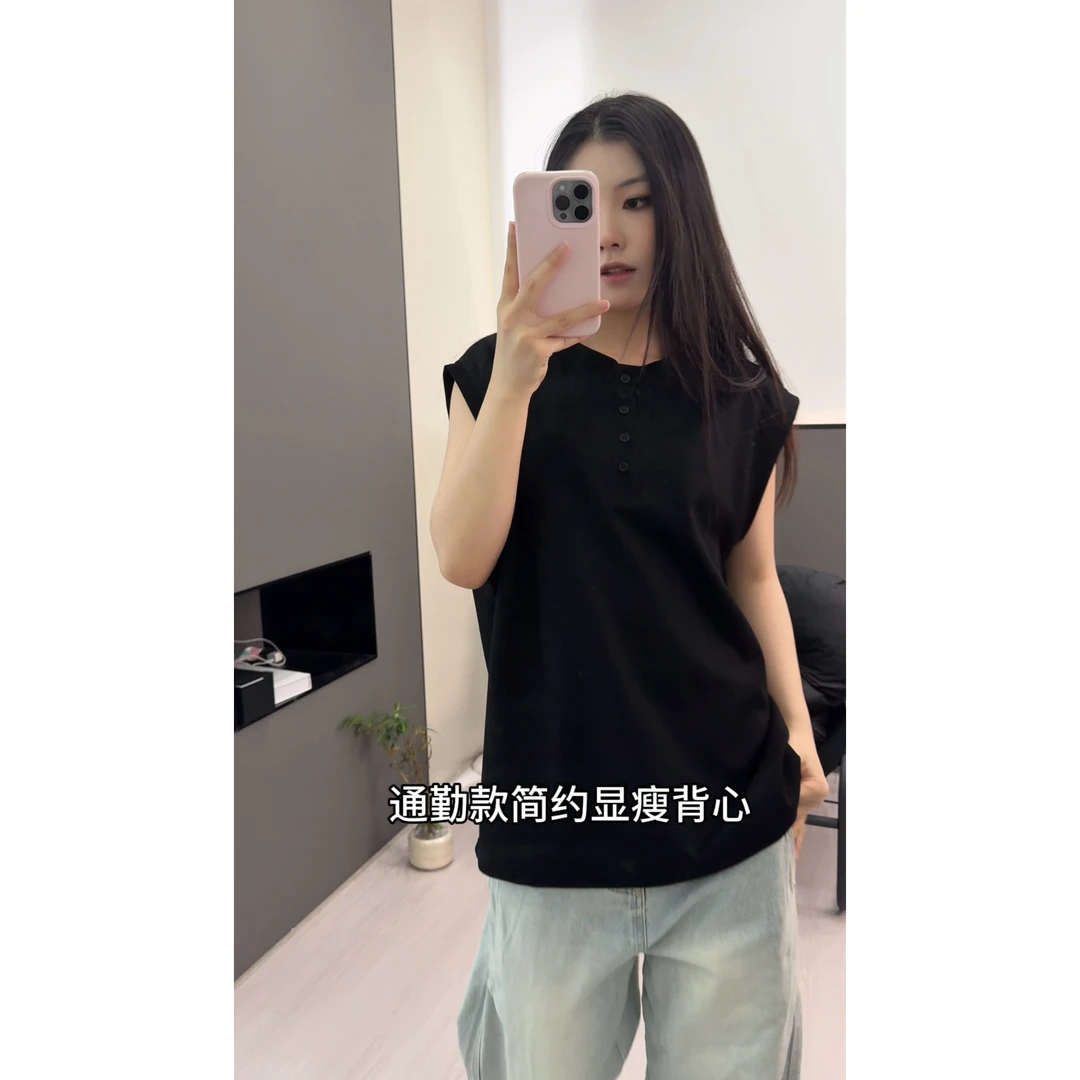 曼巴棉亨利领背心男夏薄款复古美式潮牌运动坎肩大码凉感无袖t恤