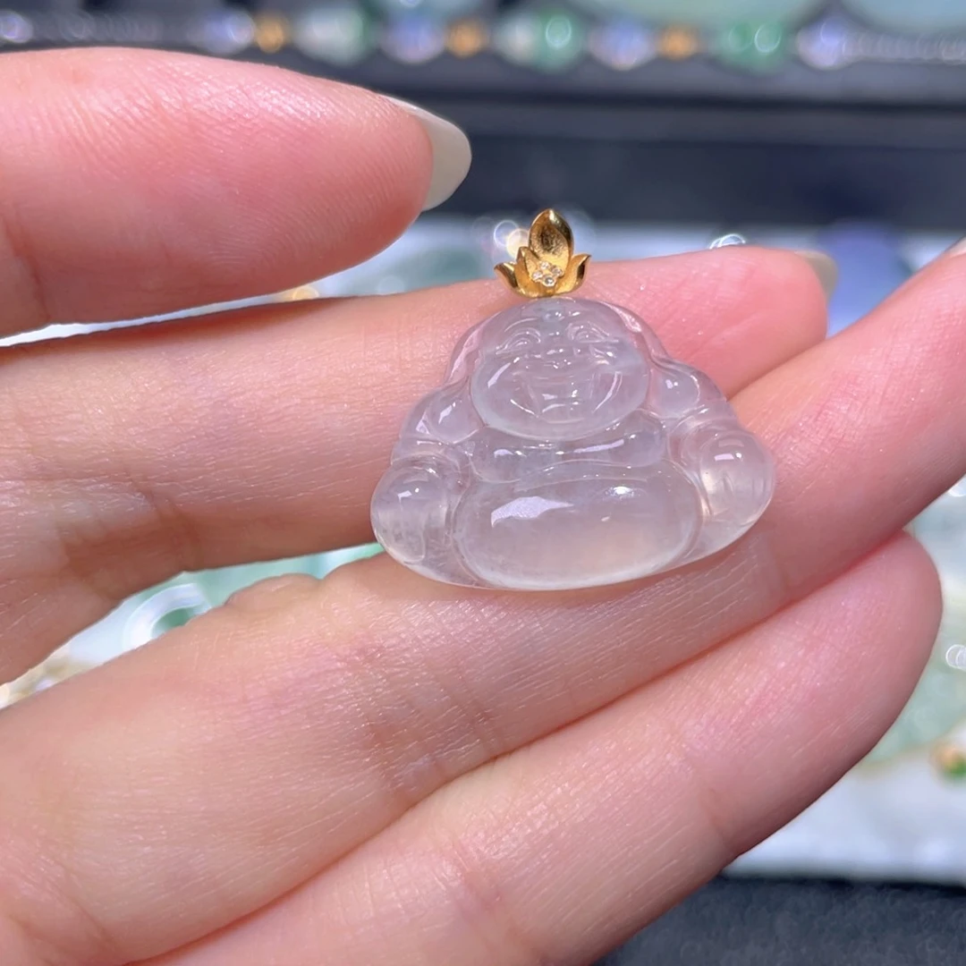 颈饰18K金镶嵌翡翠翡翠
