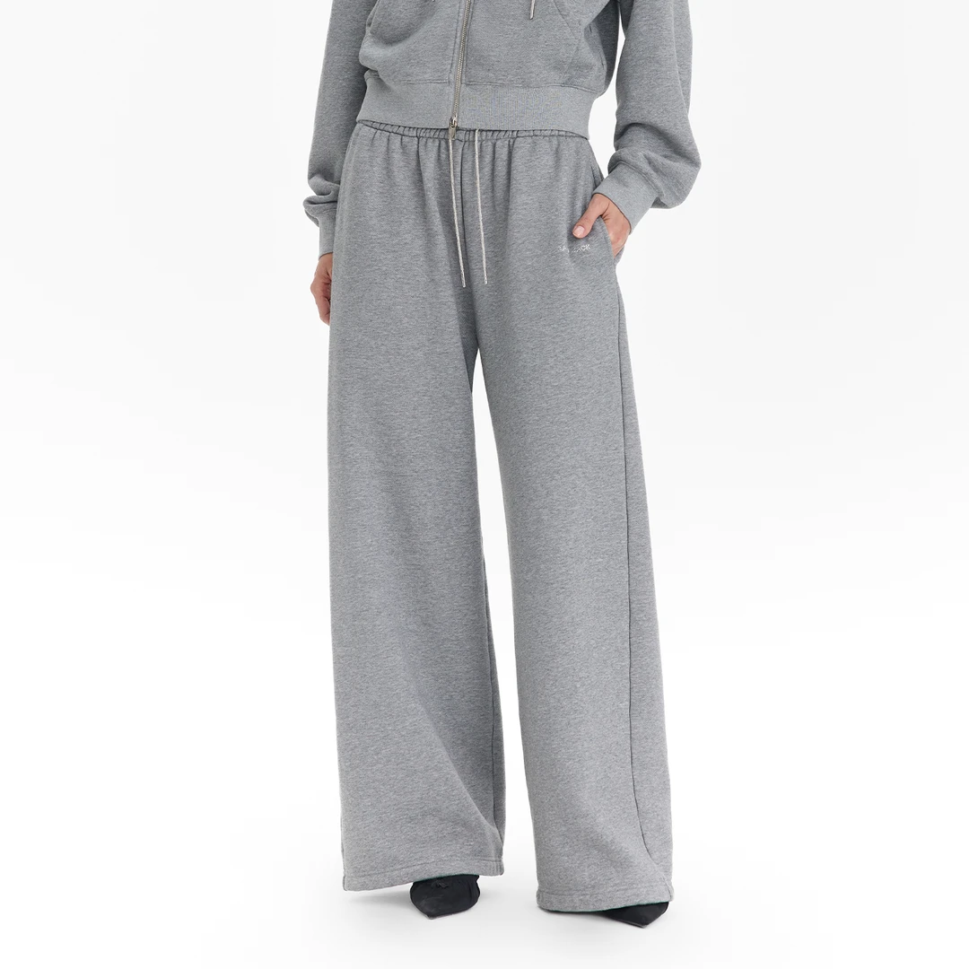 CALLED BACK【星钻琉光】秋季新款纯色宽松空气棉抽绳白色运动长裤