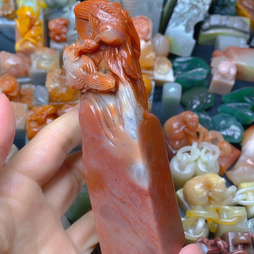 青田石印石朱砂冻