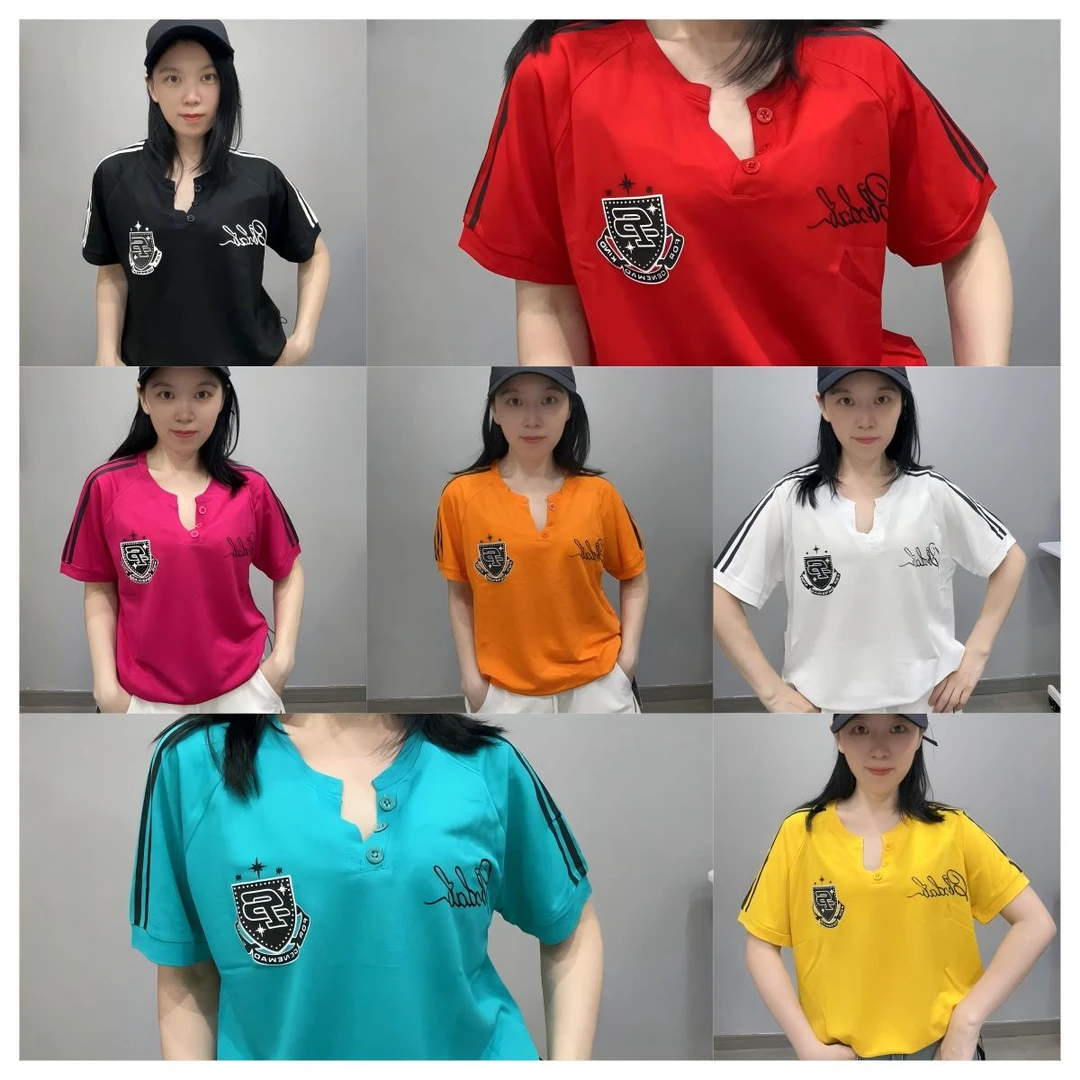 新款时尚抽绳可调节宽松休闲冰棉短袖T恤CX666#