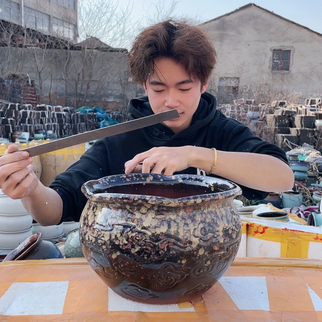 红陶宜兴紫砂花盆24/16