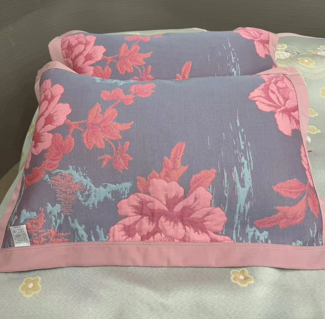 【山水牡丹枕巾】52*78cm高密枕巾柔软高档透气