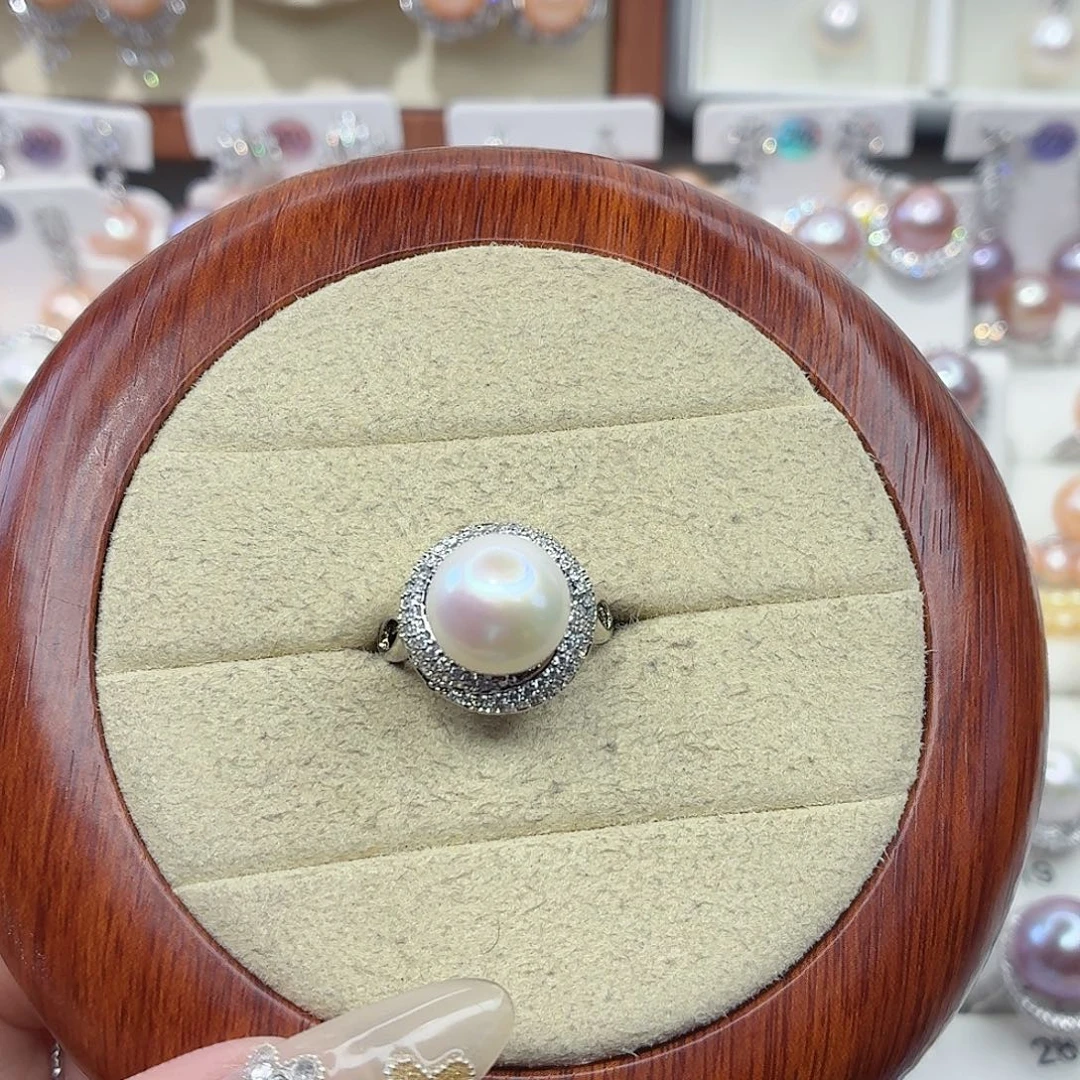 音***3淡水珍珠合金戒指F