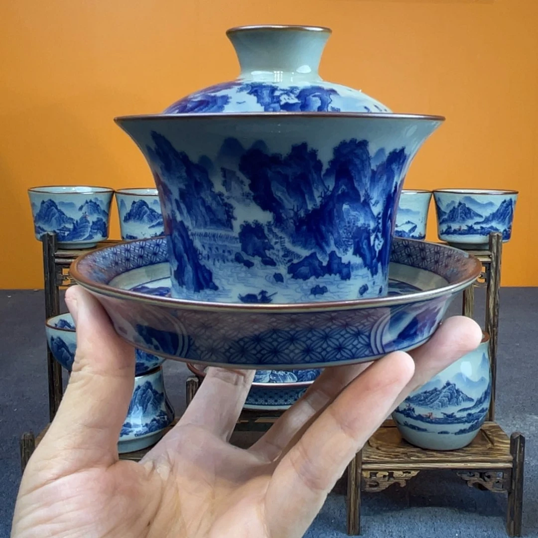 F***景德镇陶瓷釉下青花八件套