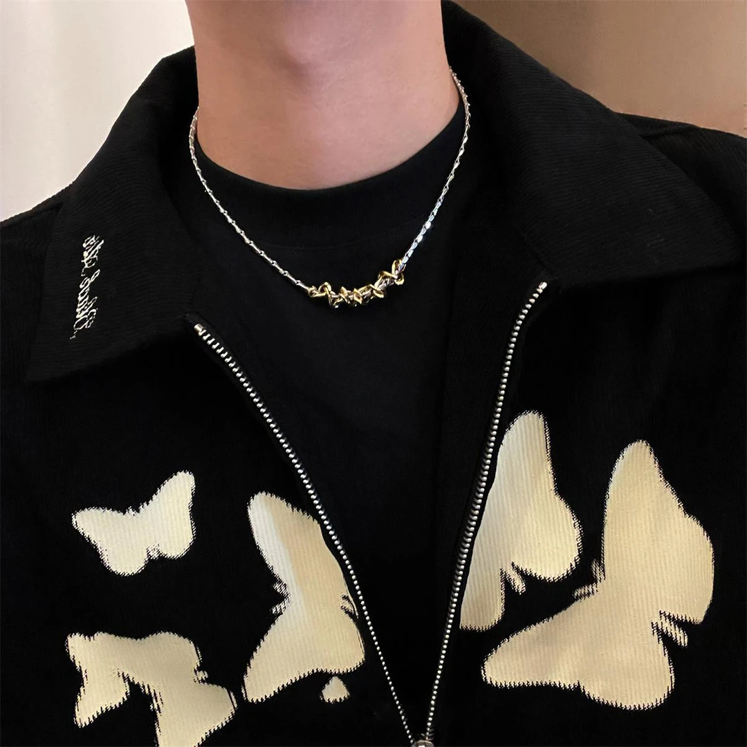 钛钢项链 小众设计简约蛇骨链冷淡风男款项链高级感锁骨链毛衣链