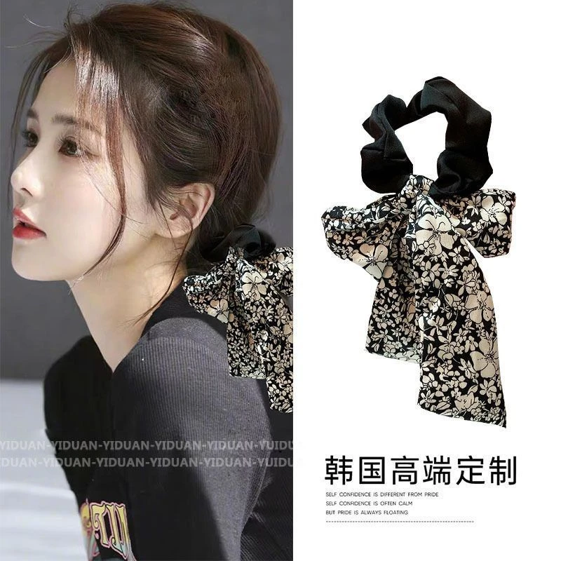 结发饰简约高级感低马尾新款发带头绳女生头饰发绳飘带大肠发圈