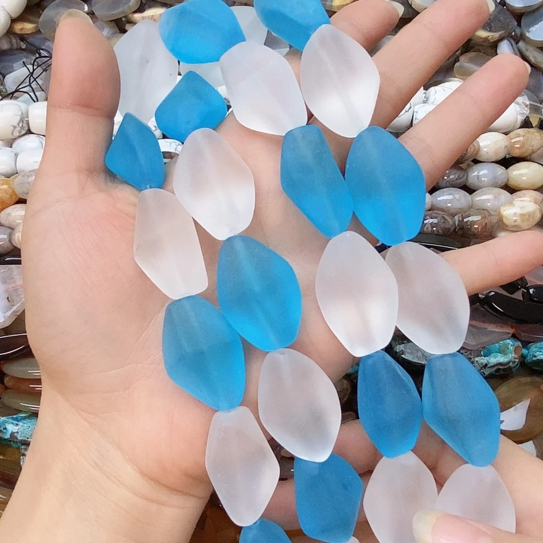 玛瑙/玉髓未镶嵌珠宝半成品磨砂琉璃一条