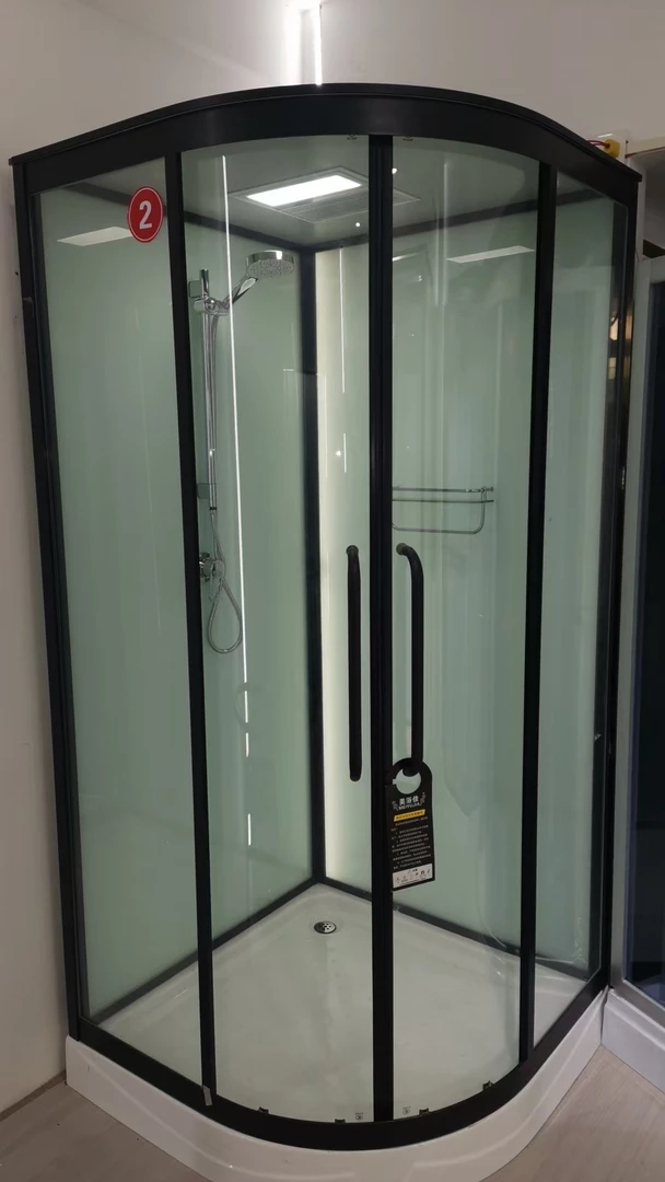 扇形304不锈钢整体淋浴房四面防爆钢化玻璃漏电保护300四合一浴霸