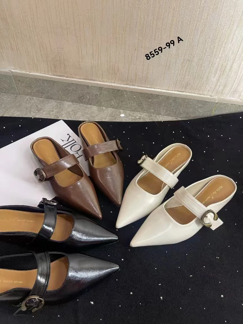 【靓】MD8559-99A浅口低跟ins风包头平底拖尖头气质春夏时尚御姐风