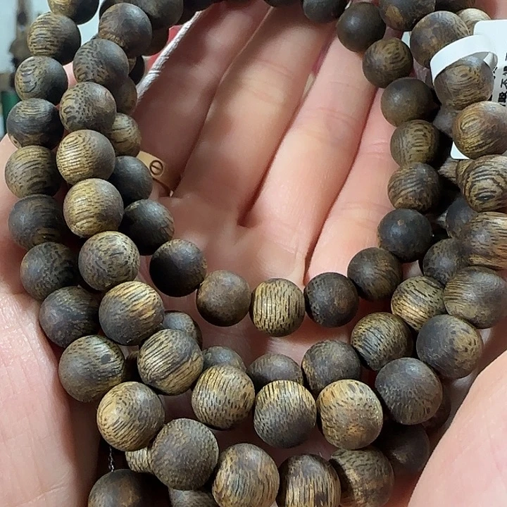 手串沉香绿奇楠沉香高油圆珠多圈108颗珠子38克+手串