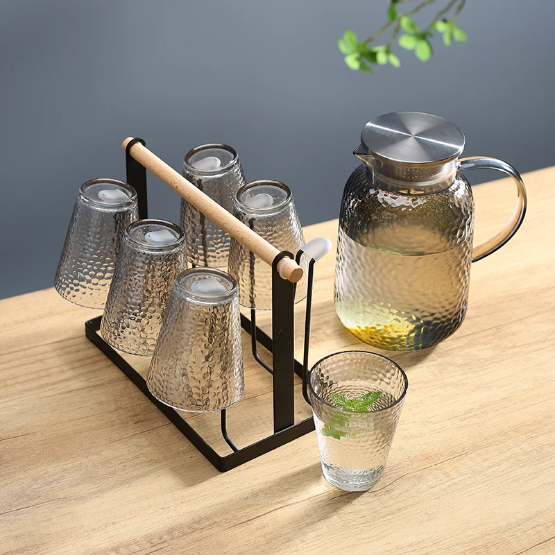 1800ML轻奢水具套装1壶6杯欧式家居高硼硅