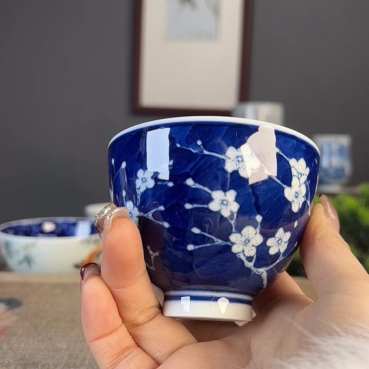 摆件景德柴烧茶杯多人