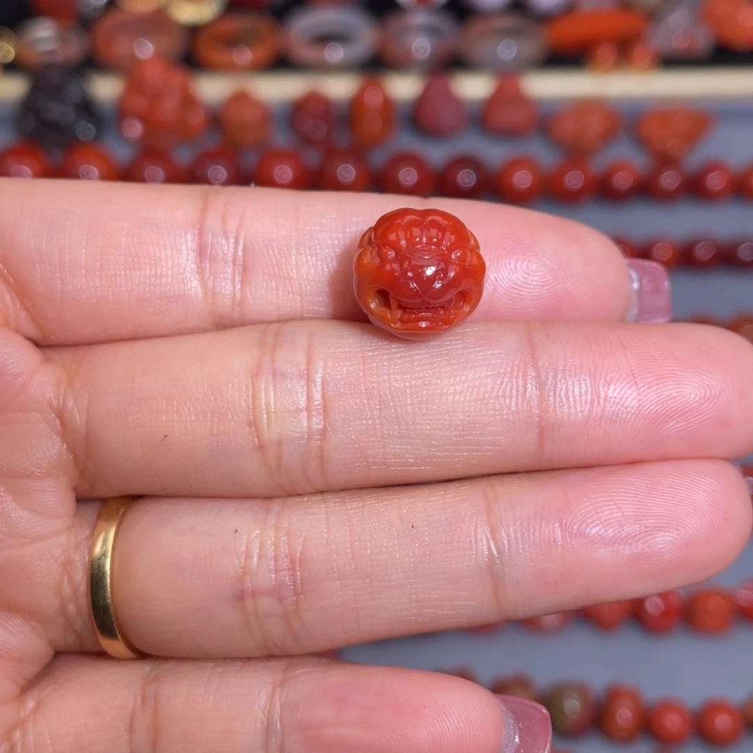 南红玛瑙貔貅珠未镶嵌叶**舒