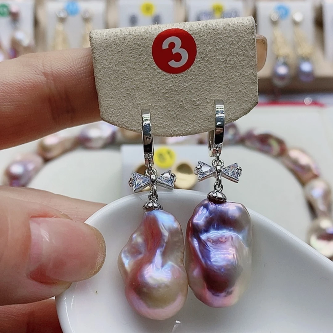 【闪购商品】淡水珍珠耳饰银S925镶嵌