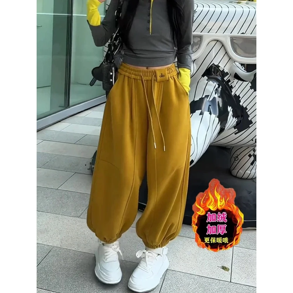 （三万）2025女冬季加绒加厚防风束腿灯笼裤28108