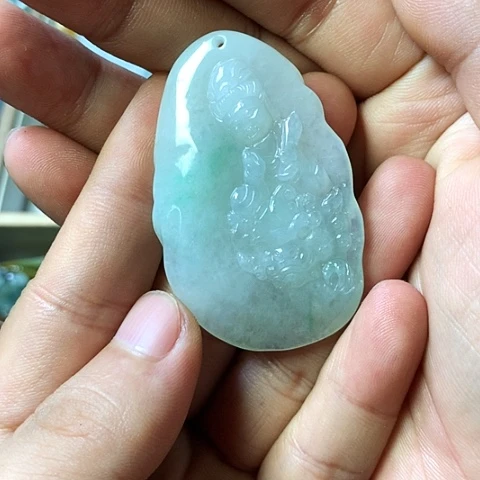 颈饰未镶嵌翡翠福豆豆珠宝翡翠颈饰