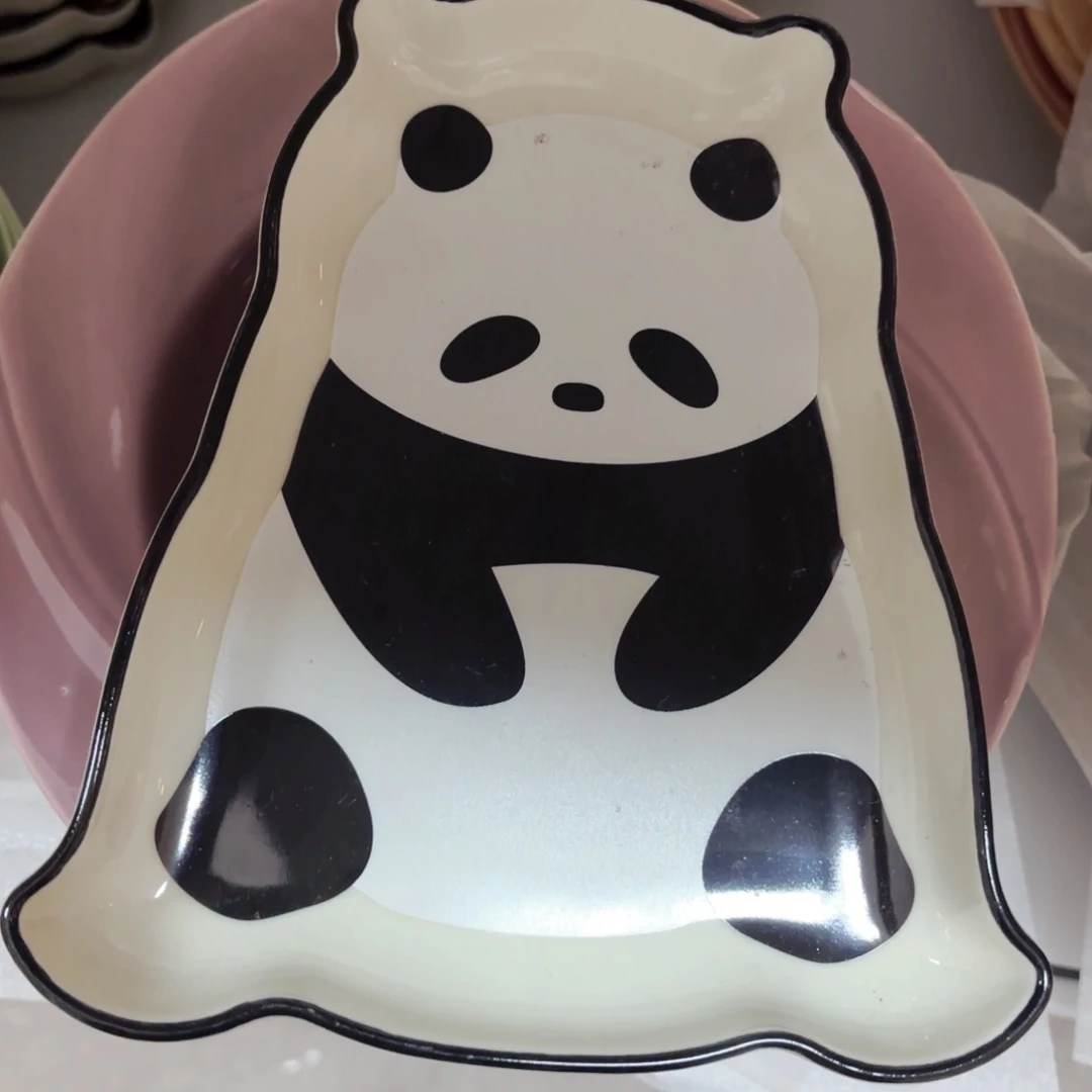 白瓷摩登家异性熊猫早餐盘