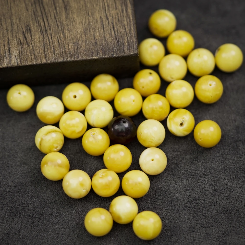 【发2颗】8.5MM+ 蜜蜡散珠DIY文玩珠宝HP62