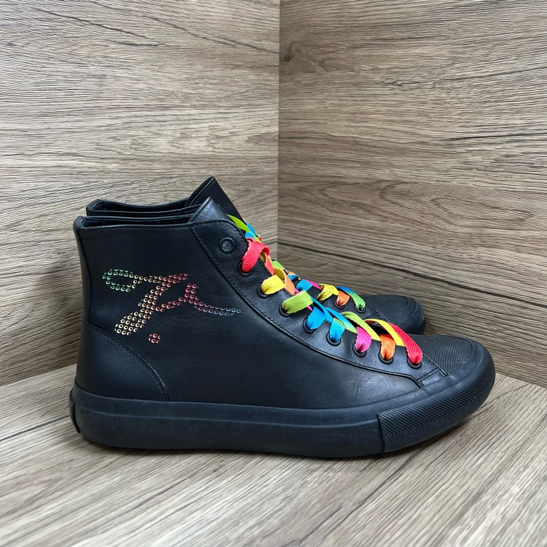 99新 LouisVuitton/路易威登 h830 黑红彩虹板鞋 4607881