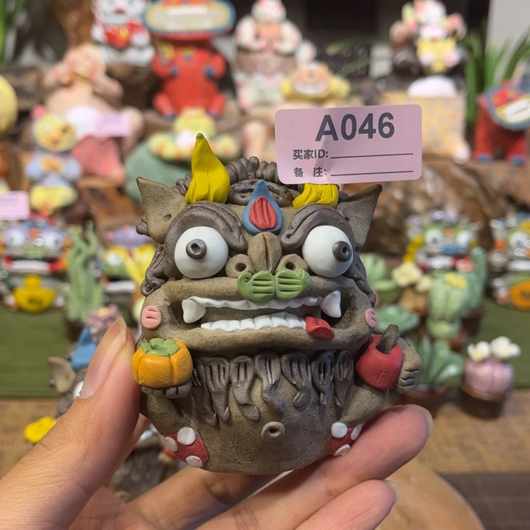 泥塑光***黑纯手工茶宠摆件