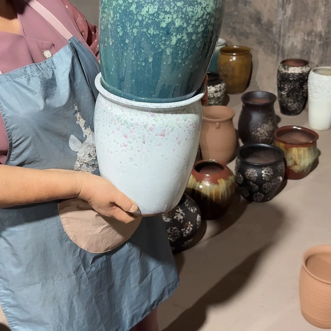 紫砂花盆口20高25