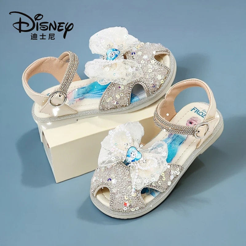 Disney/迪士尼夏季女童鞋子公主风凉鞋软底小女孩小童鞋子水晶鞋